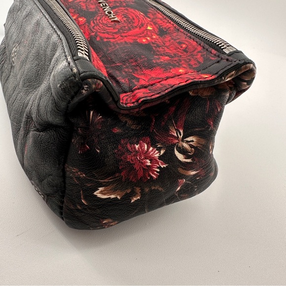 GIVENCHY 
Rubber Effect Calfskin Floral Print Pandora Wristlet Black Multicolor - Picture 13 of 16